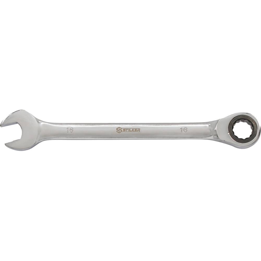 Clé mixte droite à cliquet de 16mm 72 dents - carte STILKER - 68760