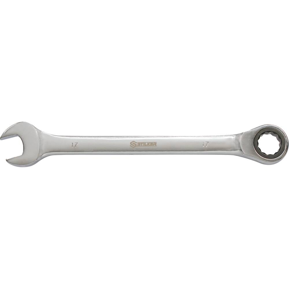 Clé mixte droite à cliquet de 17mm 72 dents - carte STILKER - 68761
