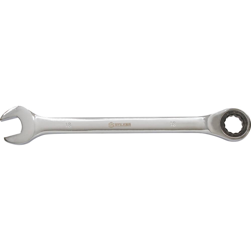 Clé mixte droite à cliquet de 18mm 72 dents - carte STILKER - 68762