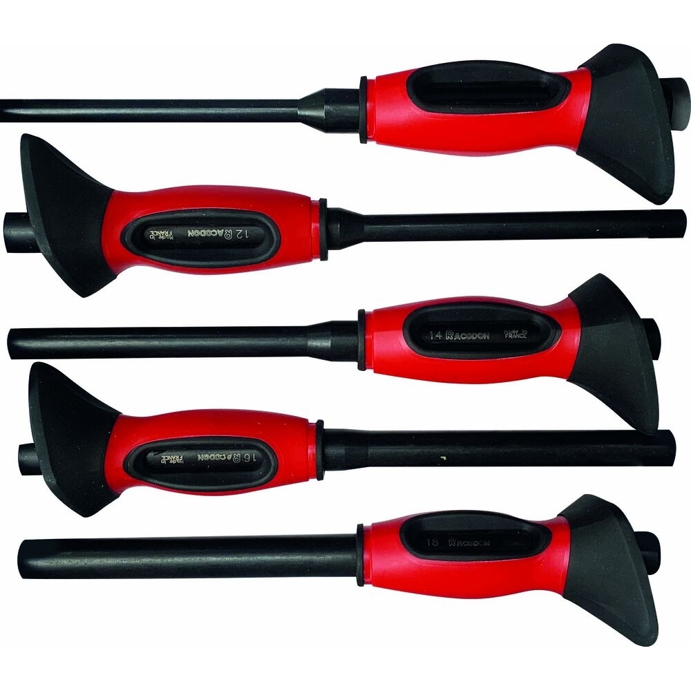 Chasse-goupilles 10-12-14-16-18mm avec manche bi-matière - coffret carton de 5pièces - DRAKKAR TOOLS - 68900