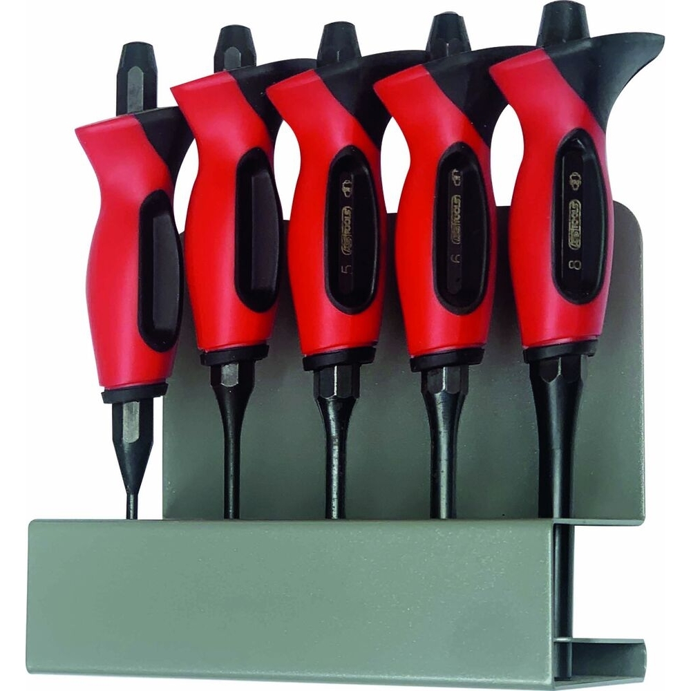 Chasse-goupilles 3-4-5-6-8mm avec manche bi-matière - présentoir de 5pièces - DRAKKAR TOOLS - 68902