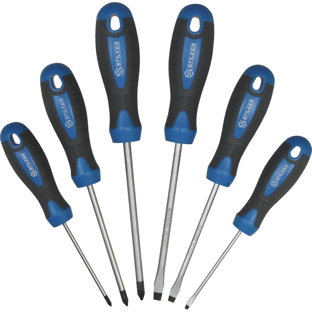 Tournevis plat et Phillips - boîte carton de 6 pcs STILKER - 69000
