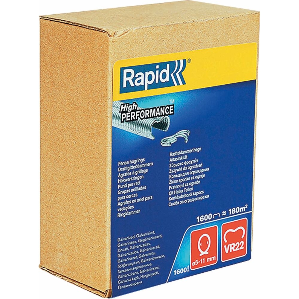 Agrafes grillage galvanisées VR22 5-11mm - boîte de 1600 pcs RAPID - 70751