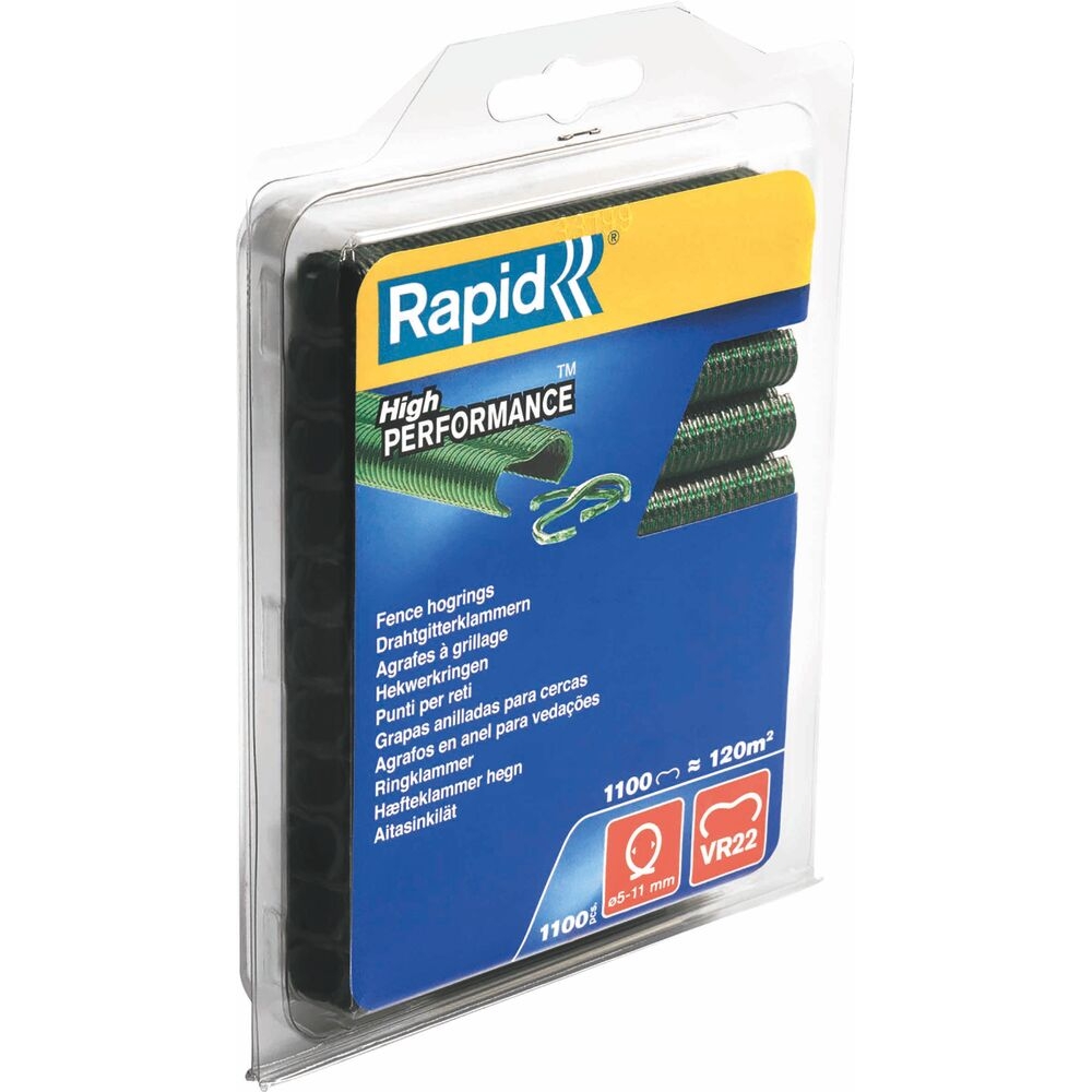 Agrafes grillage vertes VR22 5-11mm - de 1100 pcs RAPID - 70755