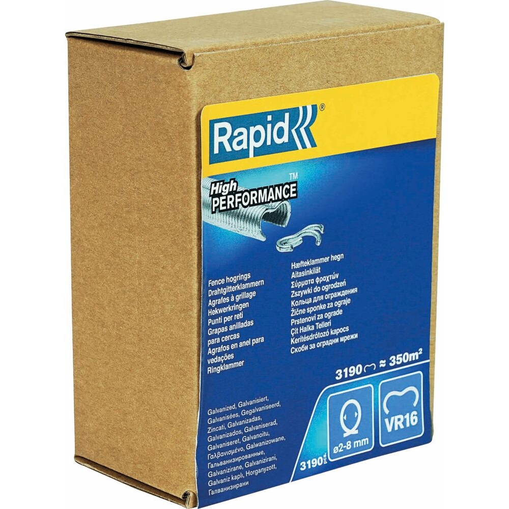 Agrafes grillage VR16 2-8mm galvanisées - boîte de 3190 pcs RAPID - 70757