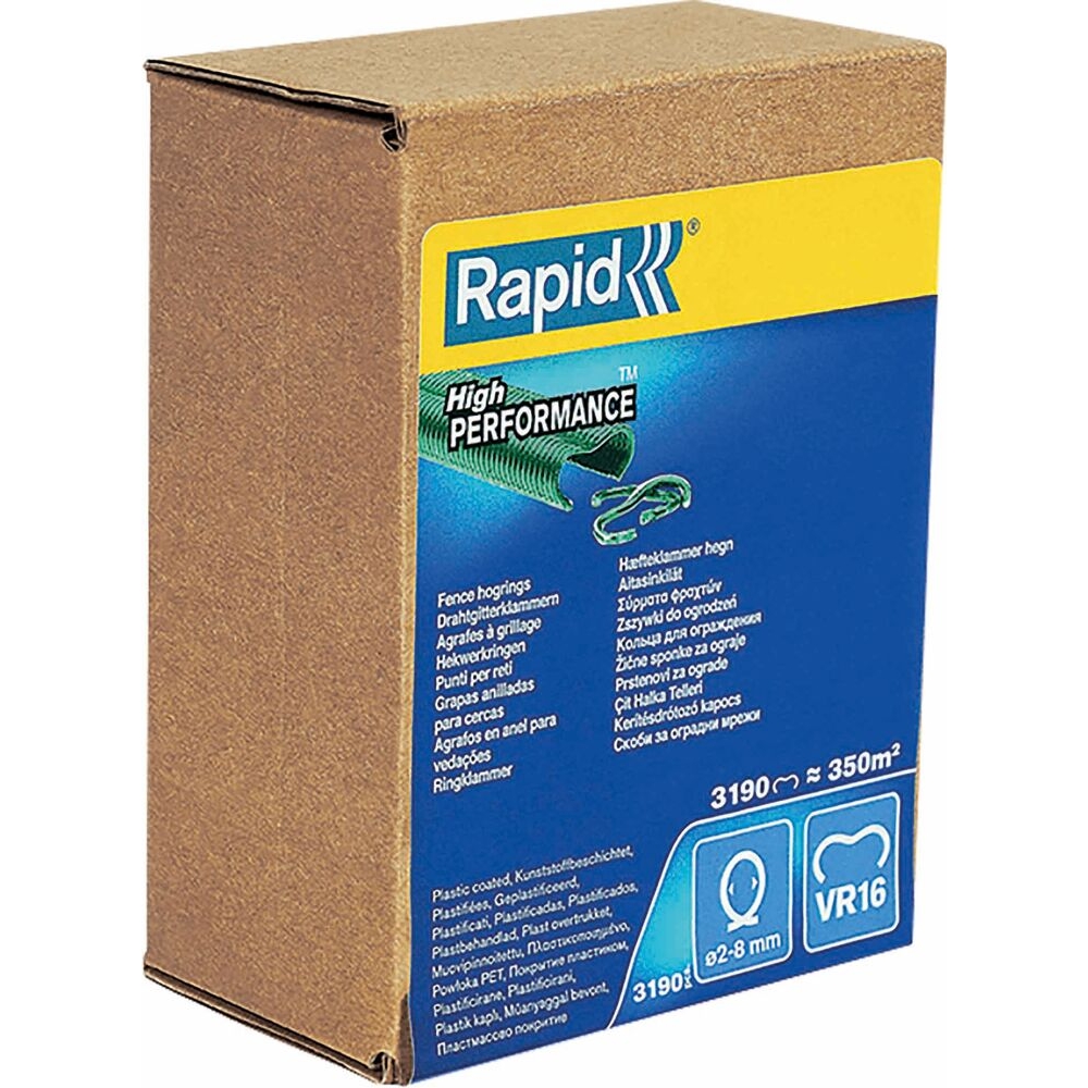Agrafes grillage VR16 2-8mm vertes - boîte de 3190 pcs RAPID - 70758