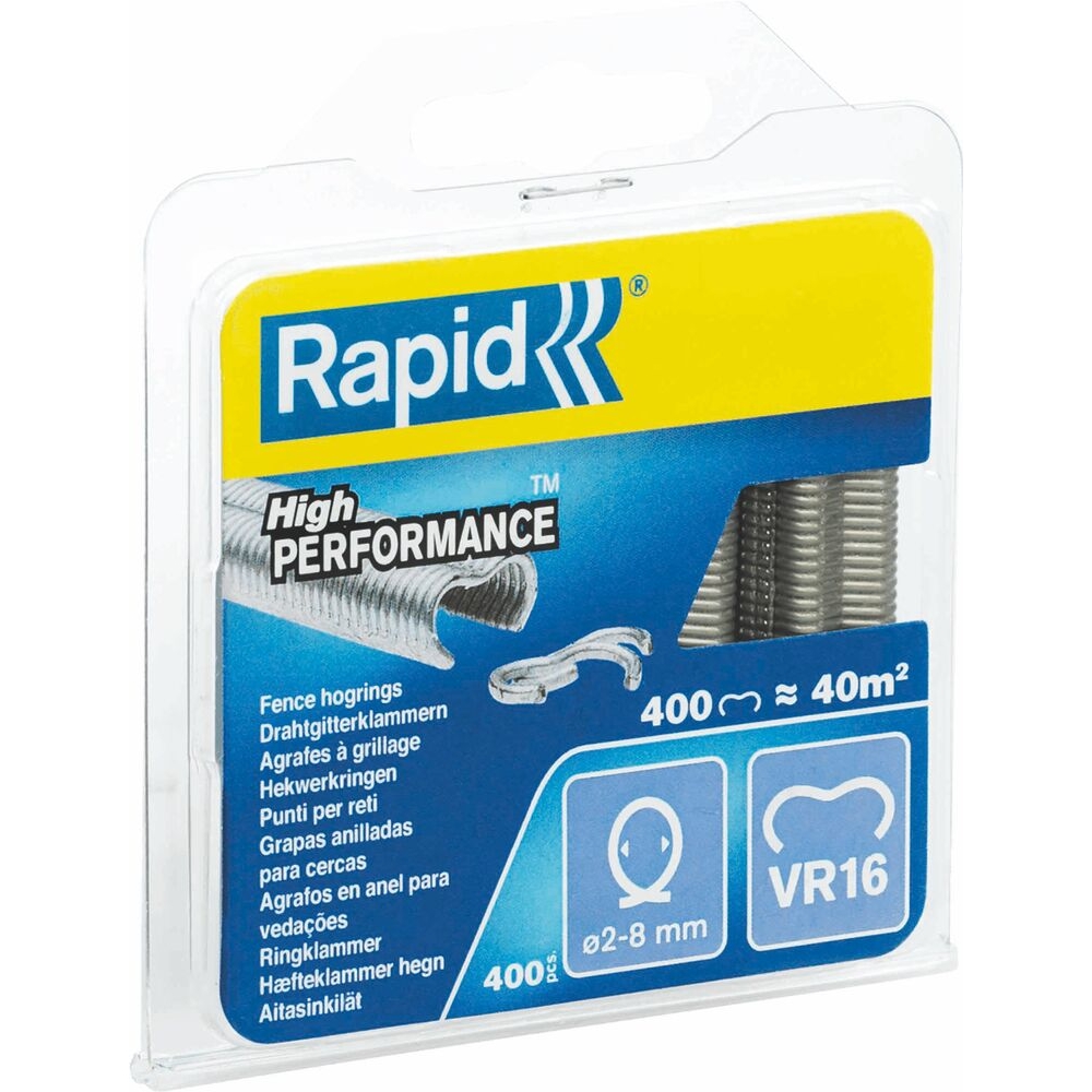 Agrafes grillage VR16 2-8mm galvanisées - de 400 pcs RAPID - 70761
