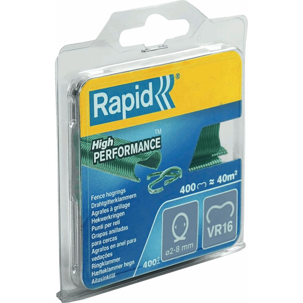 Agrafes grillage VR16 2-8mm vertes - de 400 pcs RAPID - 70762