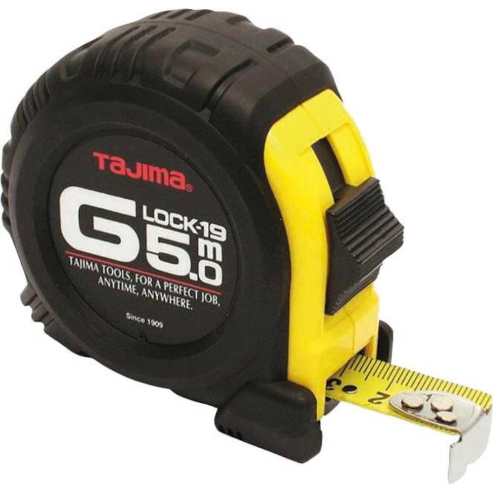 Mètre mesure à ruban 5m 19mm G Lock jaune - TAJIMA - 70780