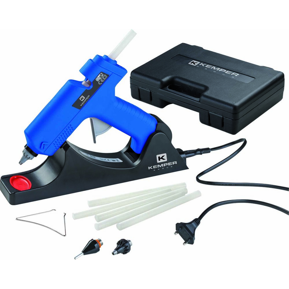 Pistolet à colle électrique sans fil rechargeable 25W avec 6 bâtons de colle - kit valisette KEMPER - 70990