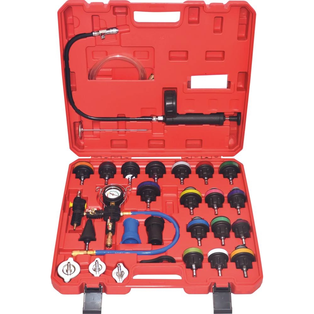 Testeur et remplissage pneumatique de système de refroidissement - coffret de 28 pcs DRAKKAR - 71052
