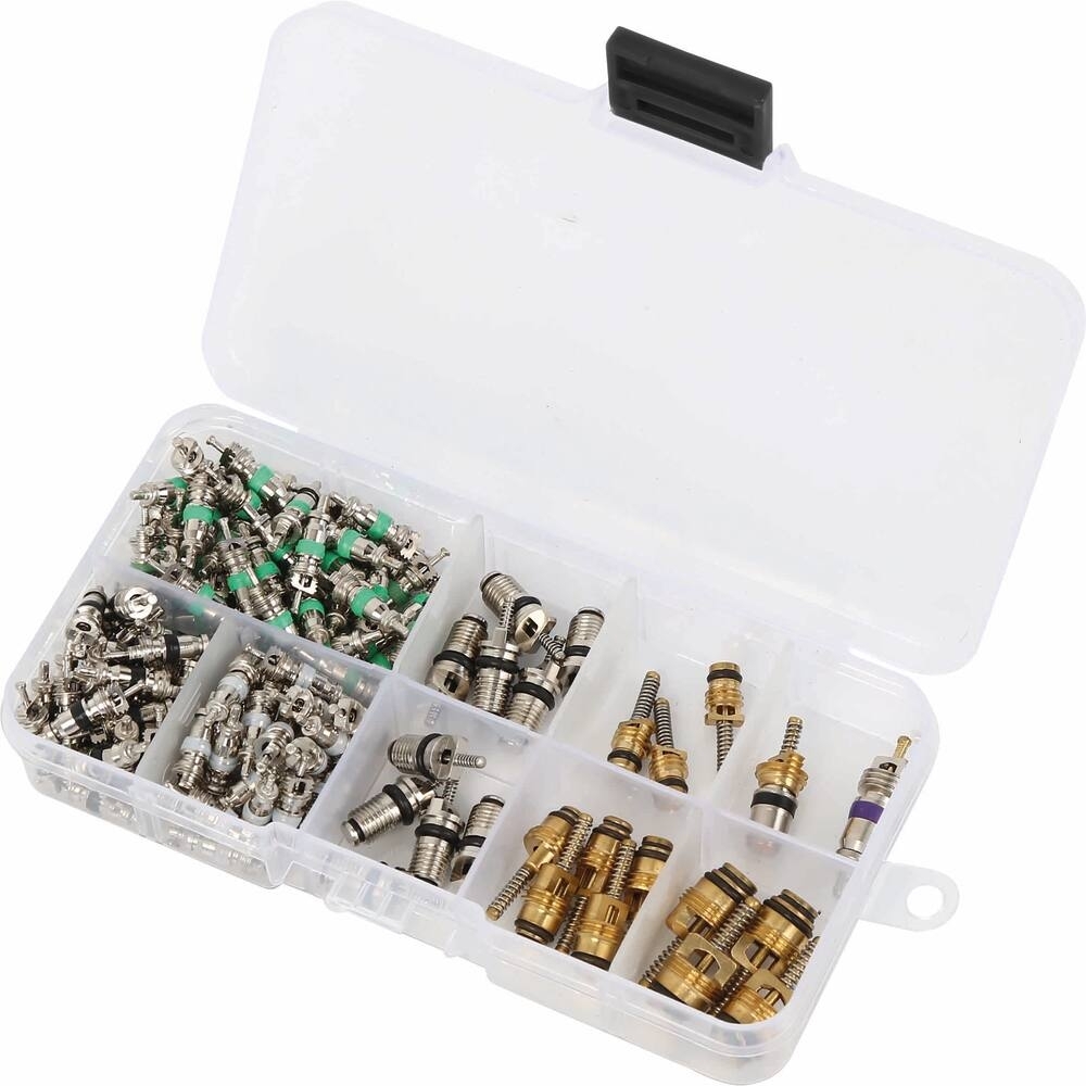 ENSEMBLE DE NOYAUX DE SOUPAPE DE CLIMATISEUR - COFFRET DE 134 PCS - STILKER - 71081