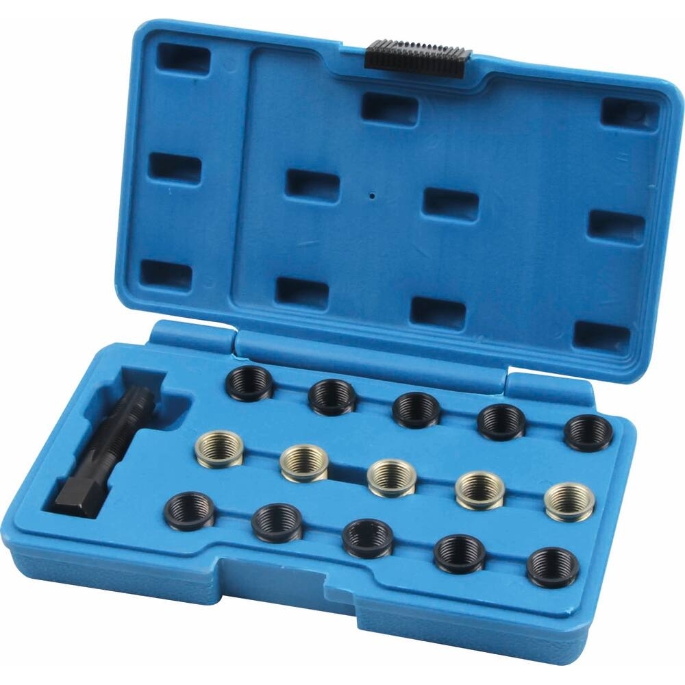 TARAUD ET INSERTS POUR RÉPARATION BOUGIES ALLUMAGE - COFFRET DE 16 PCS - STILKER - 71181