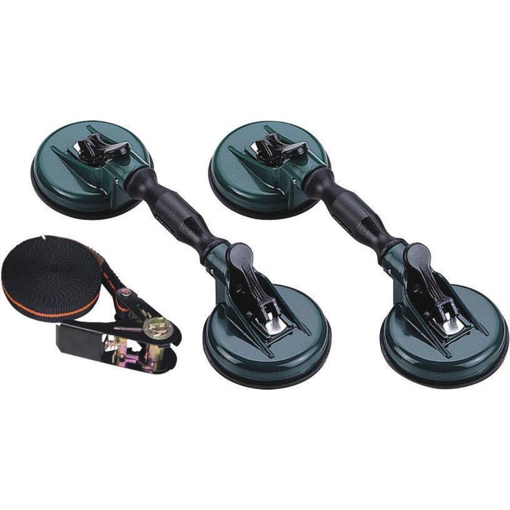 Ventouse double articulée (2 pcs) 117mm 60kg avec sangle 5m DRAKKAR - 71204