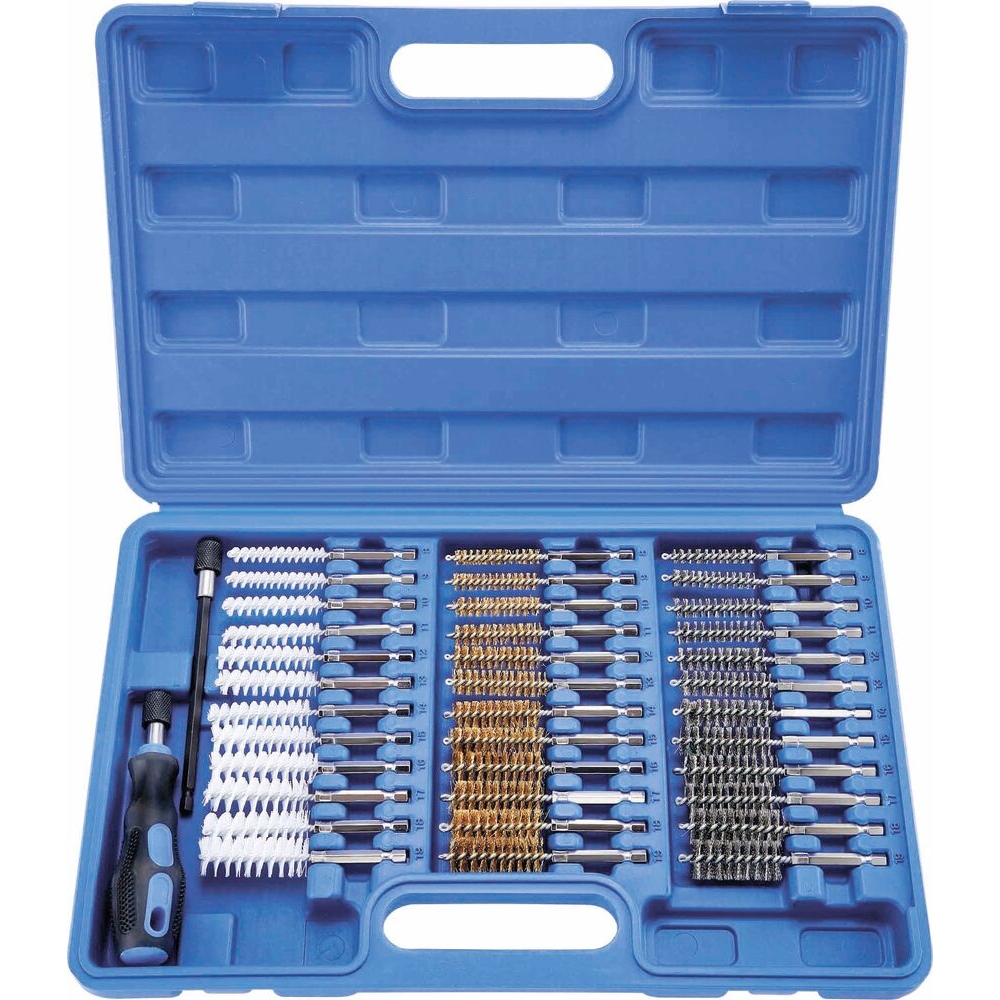 Brosses inox - nylon - laiton coffret de 38 pcs STILKER - 71241