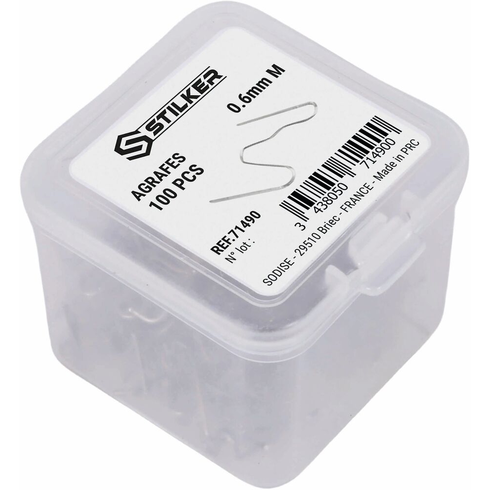 Agrafes pour agrafeuse thermique - coin extérieur 0,6mm - lot de 100 pcs STILKER - 71490