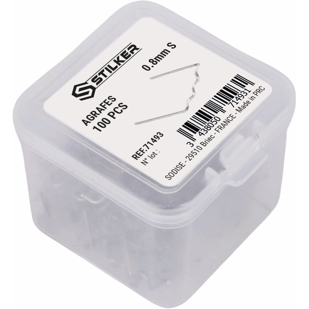 Agrafes plates pour agrafeuse thermique 0,8mm - lot de 100 pcs STILKER - 71493