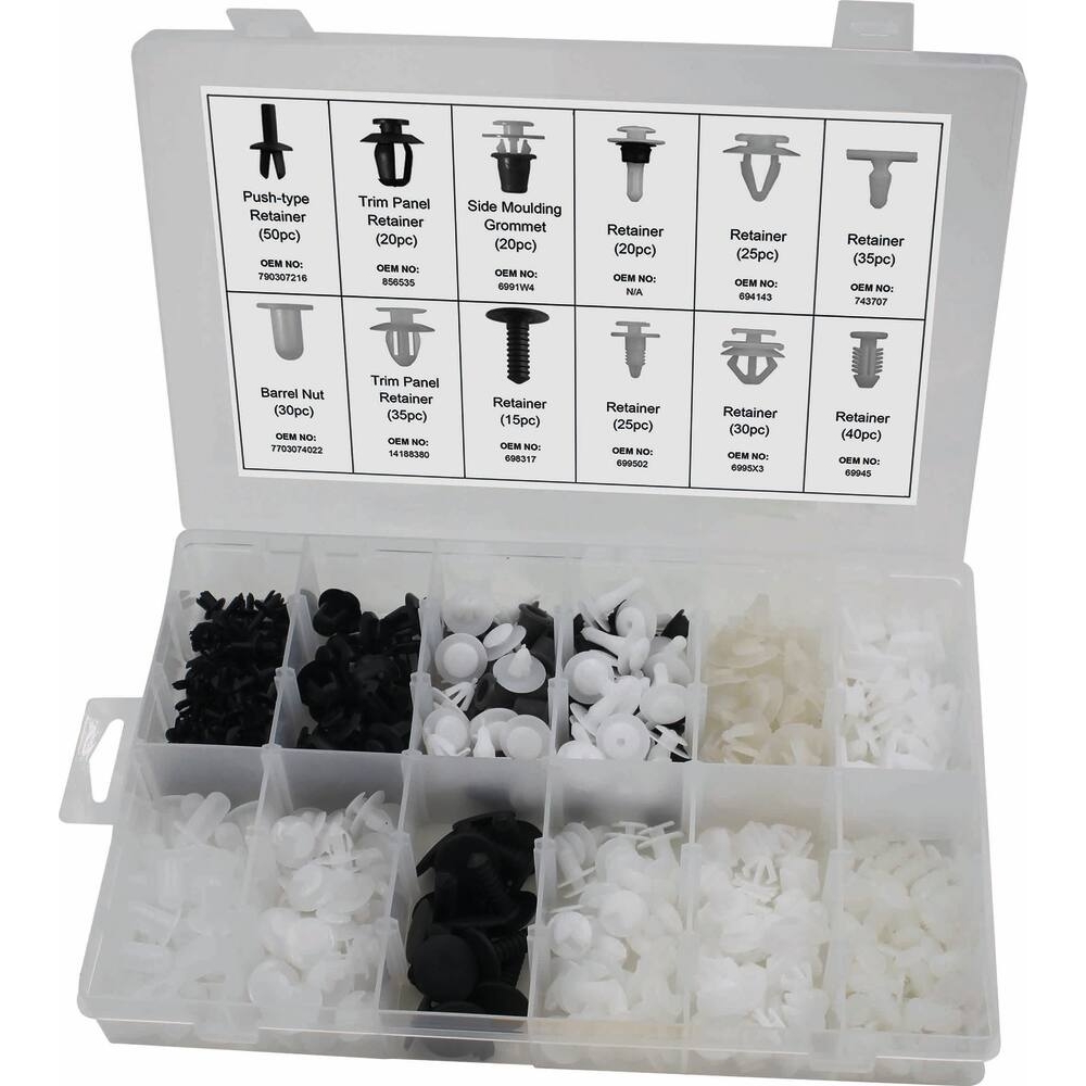 Clips de fixation en PVC PEUGEOT/CITROEN - coffret de 345 pcs STILKER - 72013