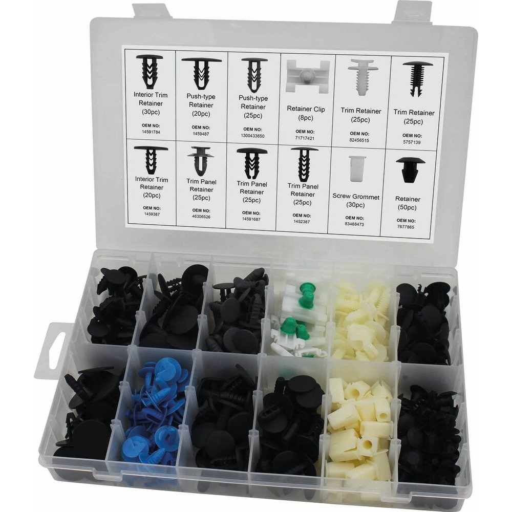 Clips de fixation en PVC Fiat - coffret de 308 pcs STILKER - 72014