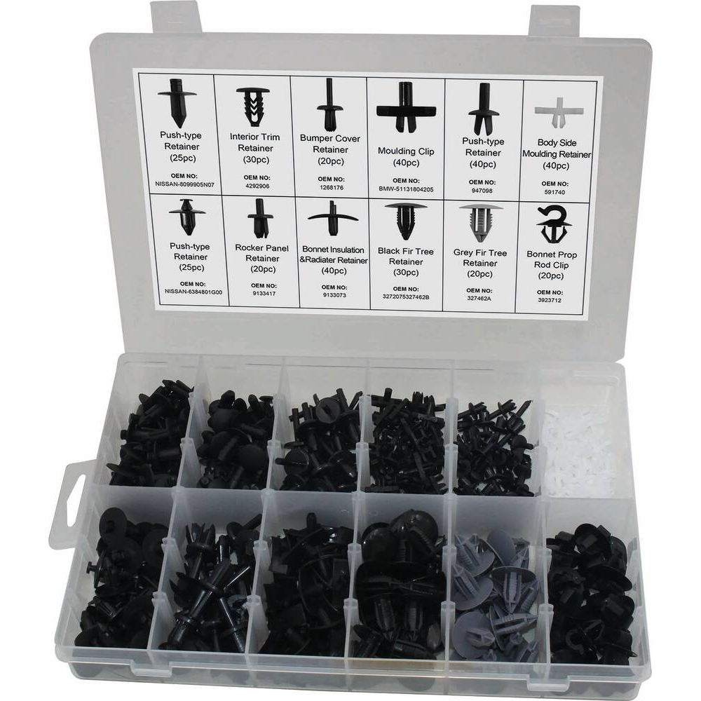 CLIPS DE FIXATION EN PVC - VOLVO - COFFRET DE 350 PCS - STILKER - 72015