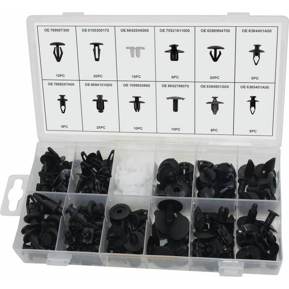 Clips de fixation en PVC Nissan - coffret de 139 pcs STILKER - 72018