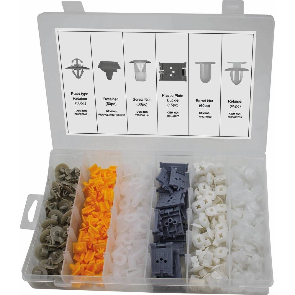 CLIPS DE FIXATION EN PVC - RENAULT - COFFRET DE 300 PCS - STILKER - 72021