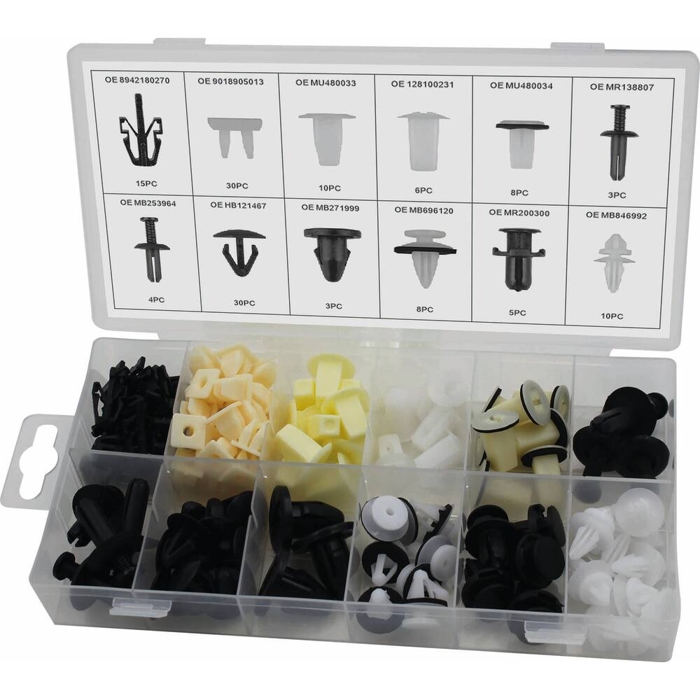 CLIPS DE FIXATION EN PVC - MITSUBISHI - COFFRET DE 132 PCS - STILKER - 72024