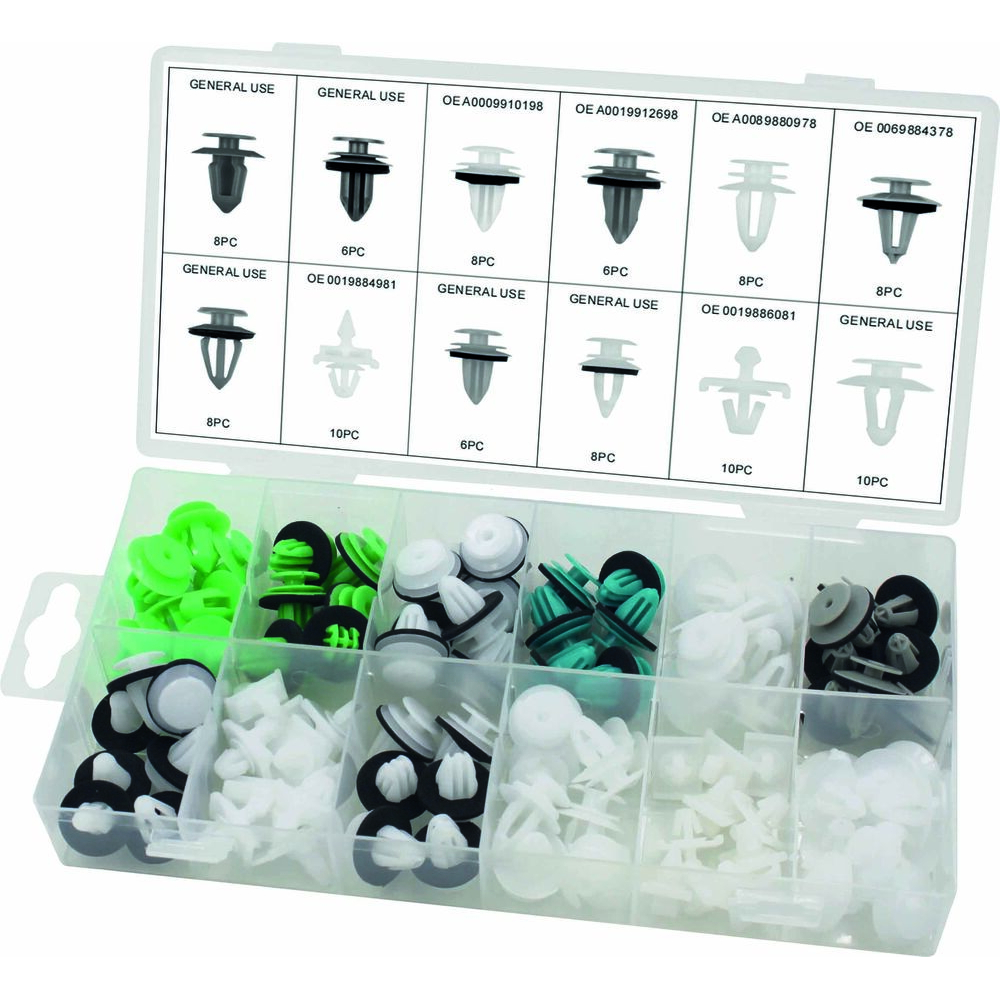 CLIPS DE FIXATION EN PVC - POUR PANNEAU DE PORTE MERCEDES - COFFRET DE 96 PCS - STILKER - 72029