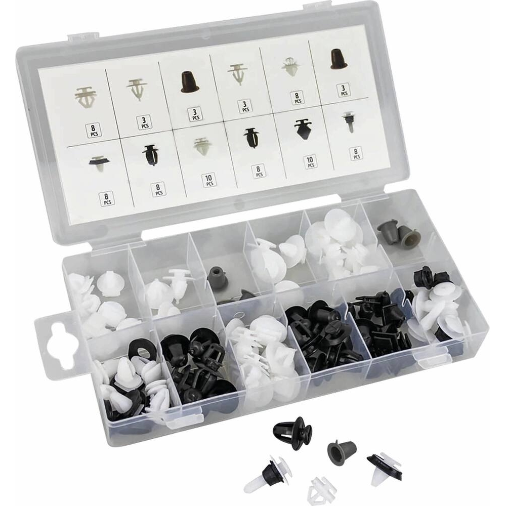 CLIPS DE FIXATION EN PVC - POUR MOLDINGS PEUGEOT/CITROËN - COFFRET DE 80 PCS - STILKER - 72032