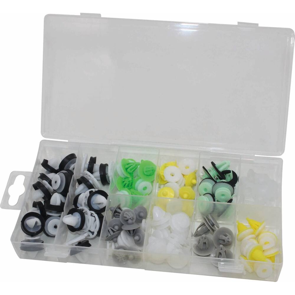 Clips de fixation en PVC - pour panneau de porte Renault/Dacia - coffret de 85 pcs STILKER - 72036