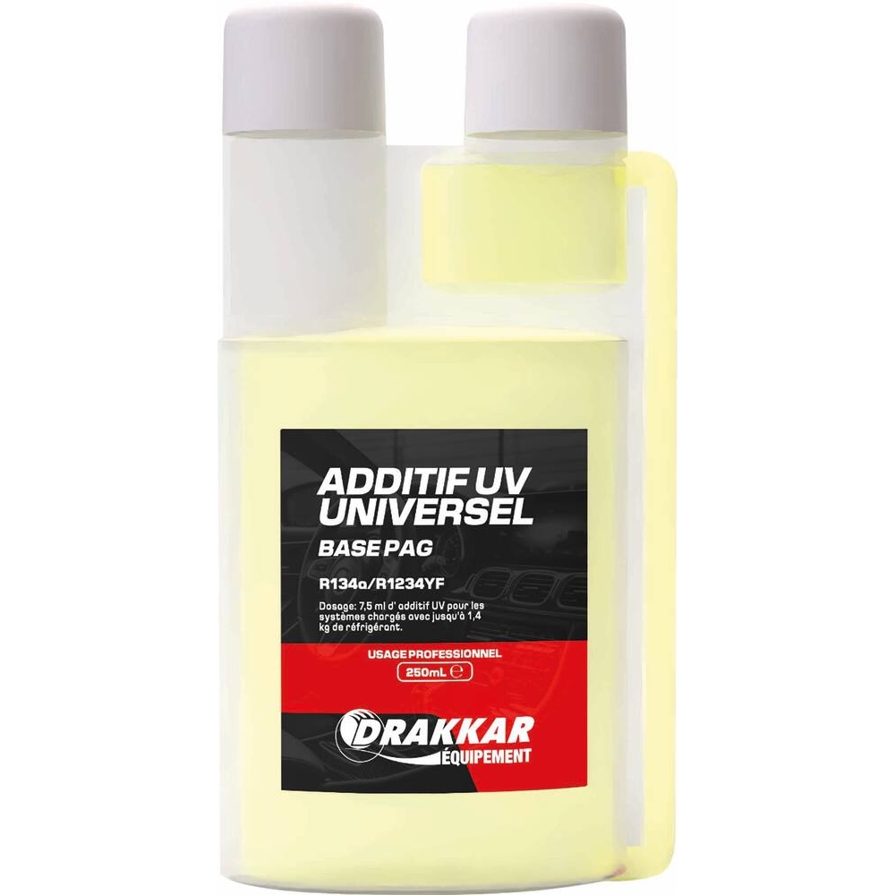 Additif UV universel détecteur de fuites climatiseur R134a / R1234yf 250ml DRAKKAR - 72140