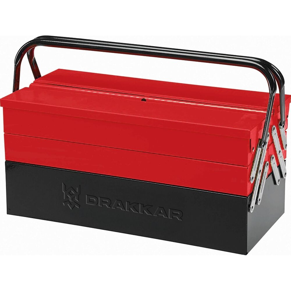 Caisse à outils métallique 5 compartiments 450x200x220mm DRAKKAR - 72361