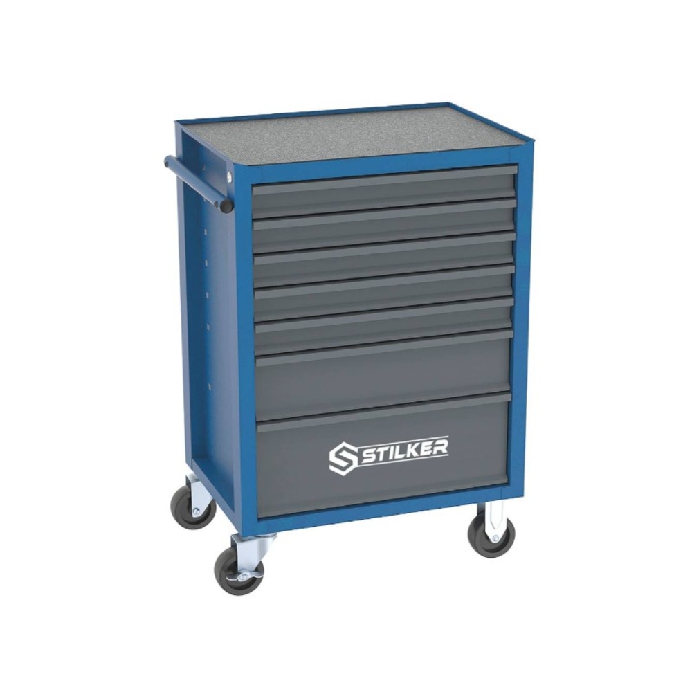 Servante d'atelier 7 tiroirs bleu/gris 675x450x900mm STILKER - 72517