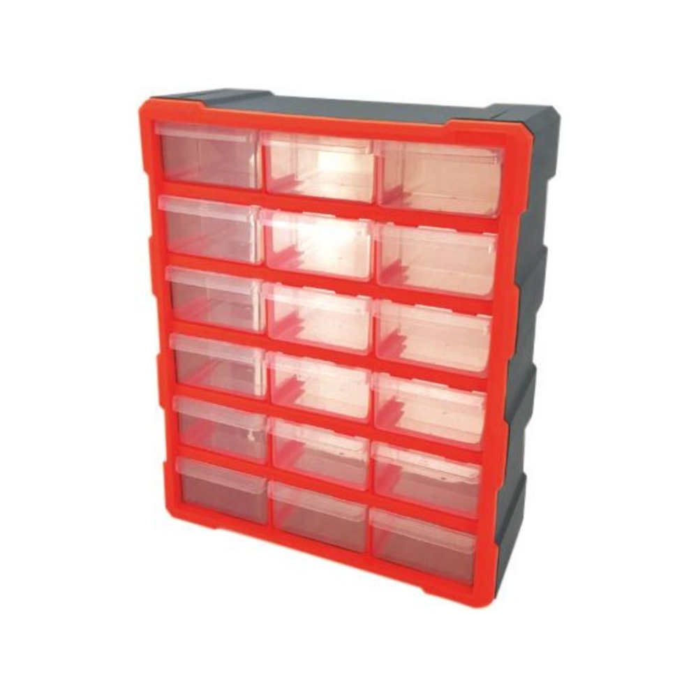 Armoire de rangement plastique 18 tiroirs 380x160x470mm DRAKKAR EQUIPEMENT - 72563