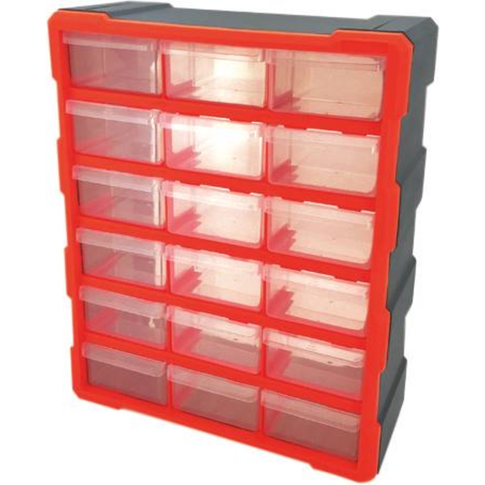 Armoire de rangement plastique 18 tiroirs 380x160x470mm DRAKKAR - 72563