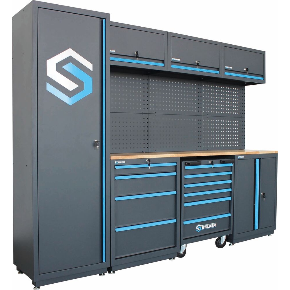 Mobilier d'atelier 4 éléments plateau bois 25mm STILKER - 72598