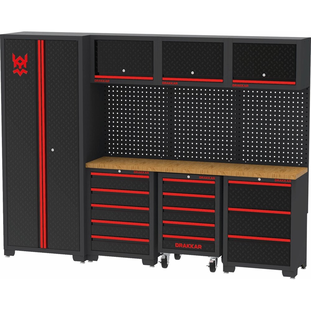 Mobilier d'atelier 4 éléments plateau bois DRAKKAR 72601