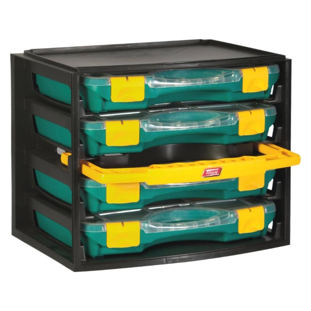 Caisson avec poignée et 4 mallettes amovibles 335x250x275mm TAYG - 72650