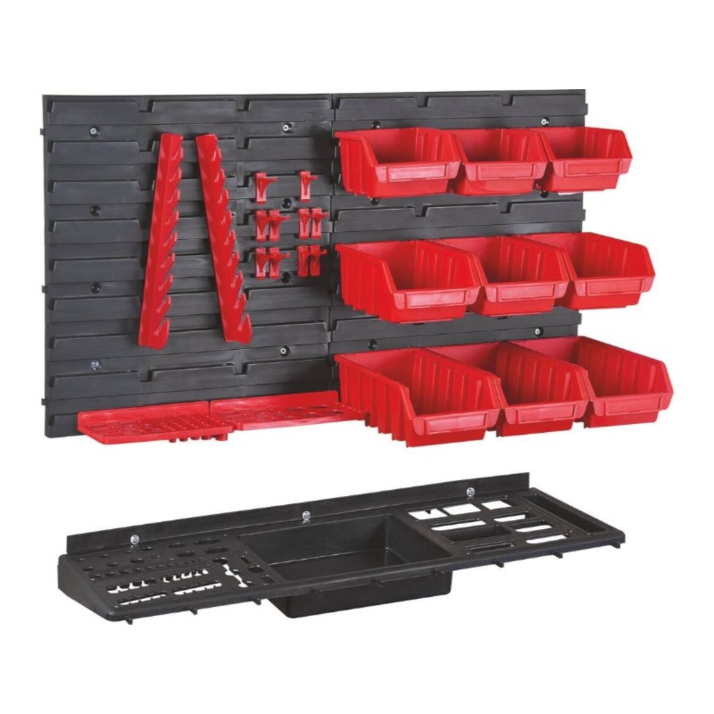 Panneau mural pvc 690x390mm avec 9 boîtes à bec et supports outils DRAKKAR EQUIPEMENT - 72782