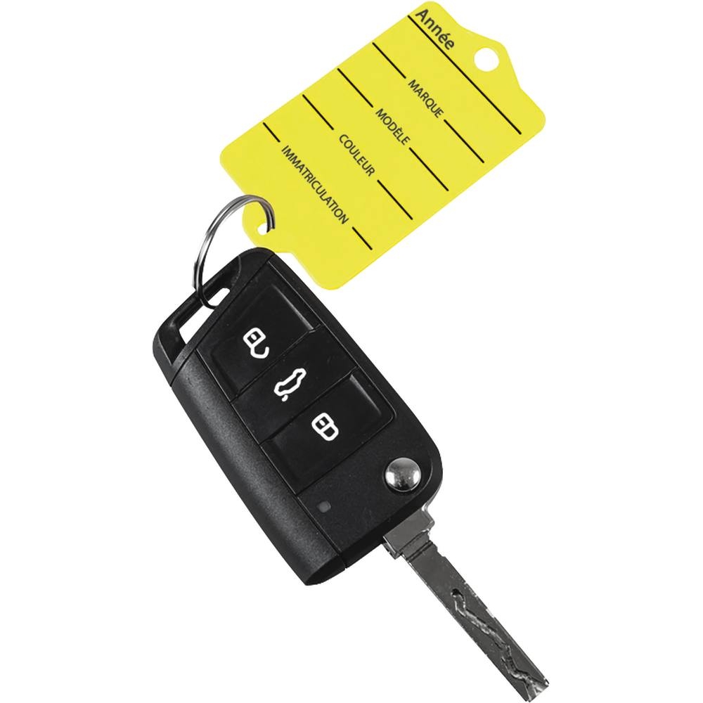 Porte-clés plastique jaune + 2 feutres - lot de 200 pcs EICHNER - 74653