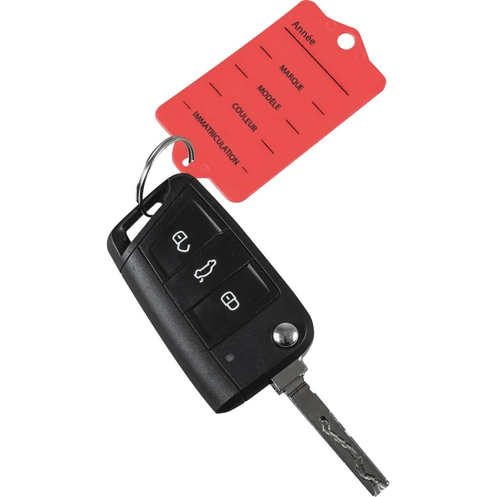 Porte-clés plastique rouge + 2 feutres - lot de 200 pcs EICHNER - 74654