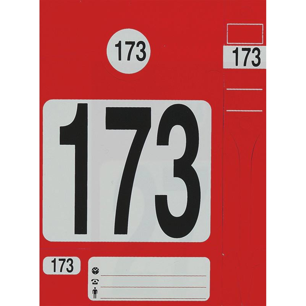 Jeu d'étiquettes et porte-clés rouge pour identification de véhicules - 300 pcs EICHNER - 74692