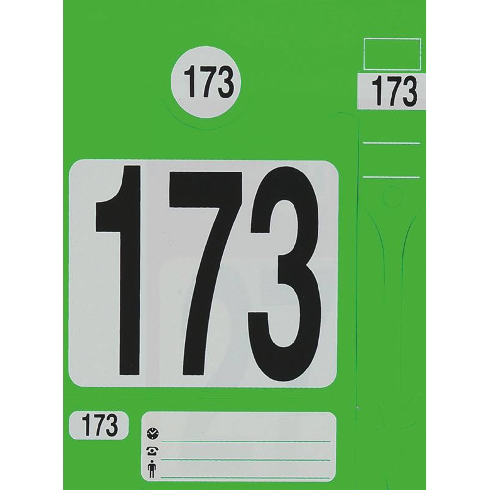 Jeu d'étiquettes et porte-clés vert pour identification de véhicules - 300 pcs EICHNER - 74693