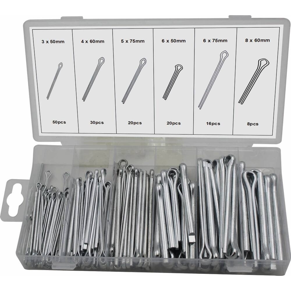 GOUPILLES FENDUES DE 3 À 8MM - COFFRET DE 144 PCS - STILKER - 75713