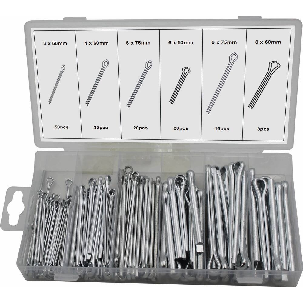 Goupilles fendues de 3 à 8mm - coffret de 144 pcs STILKER - 75713