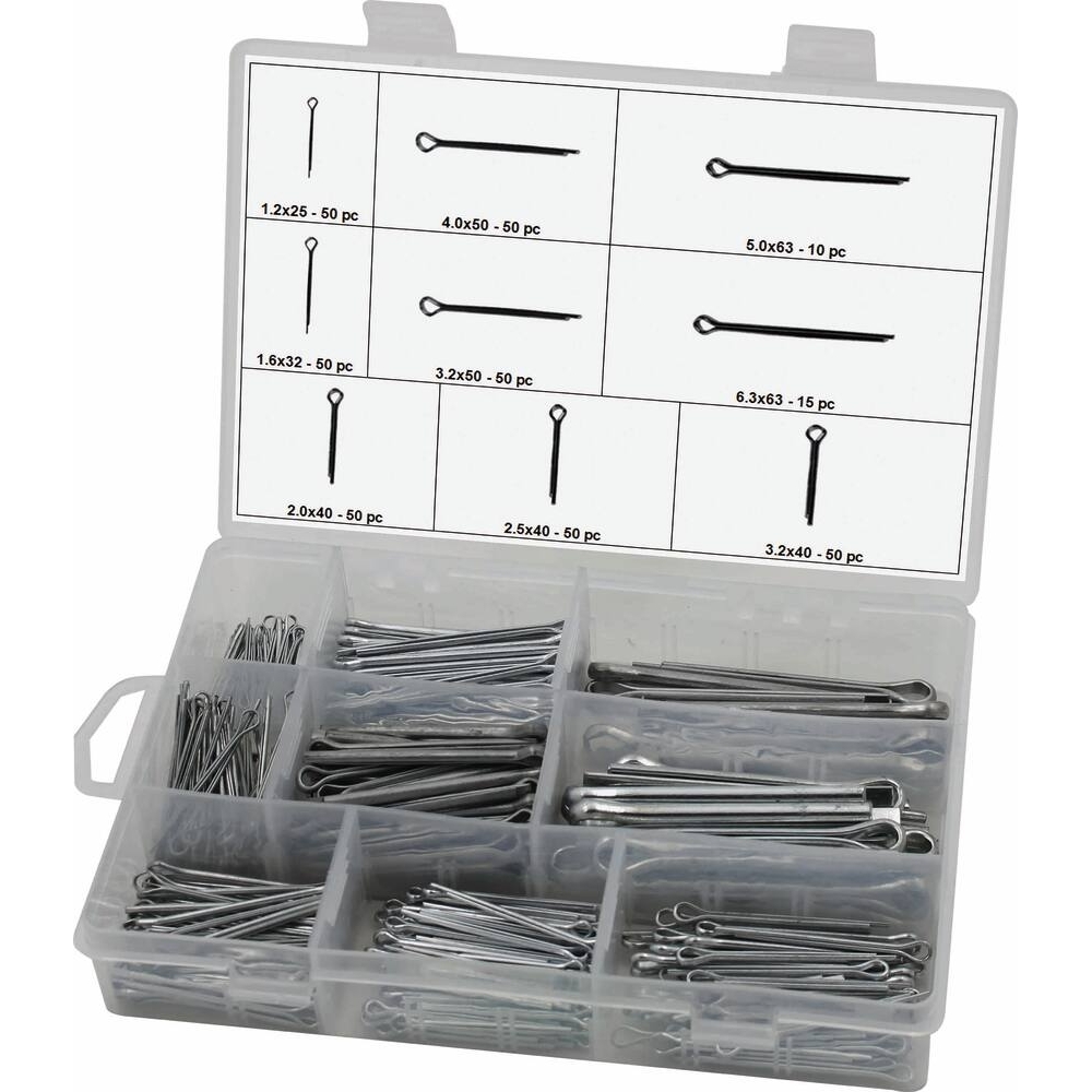 GOUPILLES FENDUES DE 1,2 À 6,3MM - COFFRET DE 365 PCS - STILKER - 75714