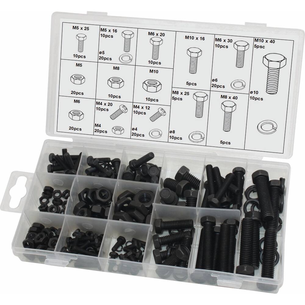 Vis/rondelle/écrou de M4 à M10 - coffret de 240 pcs STILKER - 75900
