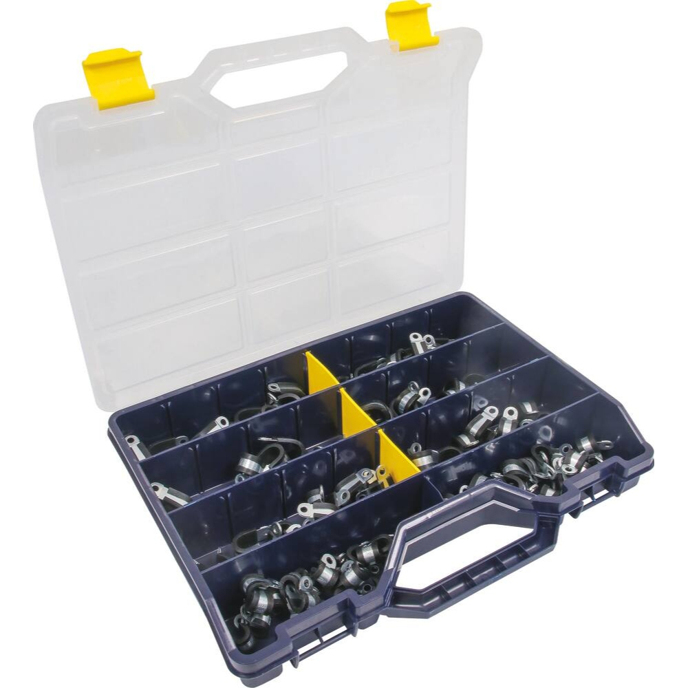 COFFRET 100 COLLIERS AVEC PROTECTION CAOUTCHOUC LARGEUR 12MM W1 - SERFLEX - 76000