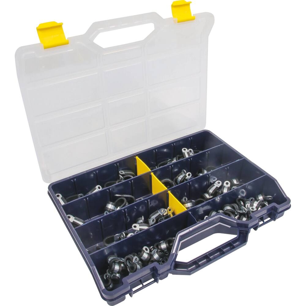 Collier acier zingué 12mm avec protection caoutchouc de 8 à 20mm - coffret de 100 pcs SERFLEX - 76000