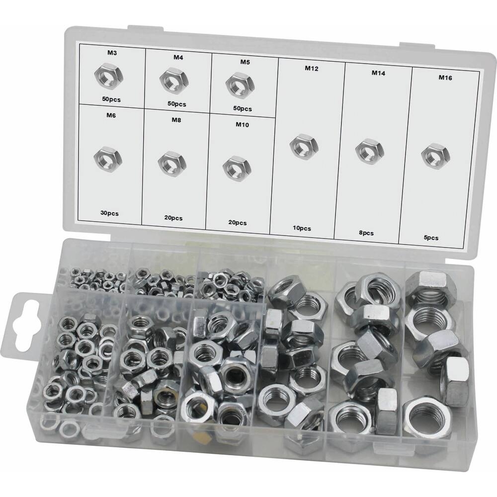 Ecrou hexagonal de M3 à M16 - coffret de 243 pcs STILKER - 76003